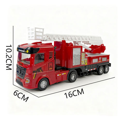 儿童大号消防车玩具仿真云梯升降洒水救援车运输车大卡车汽车模型 - 图3