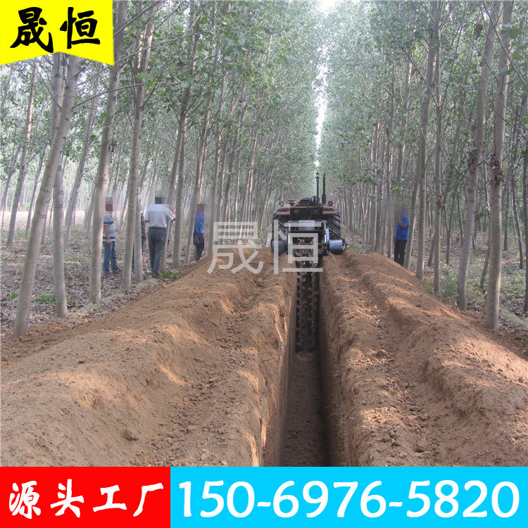 新款圆盘式开沟机大型挖电光缆沟机器工程管道铺设打沟机链条开沟_虎窝淘