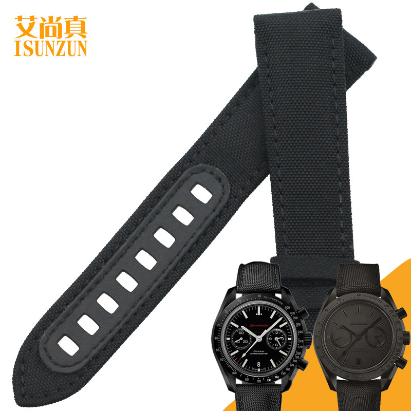 海斯勒欧米茄超霸系列帆布手表带 海斯勒配件