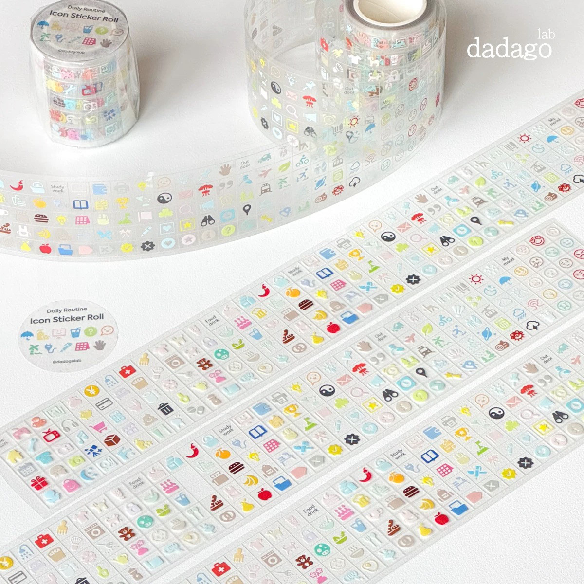 Dadagolab 分装基础装饰圆点拉条方块双透切膜箭头贴纸卷手帐装饰,淘宝优惠券,粉丝福利购,淘宝优惠卷