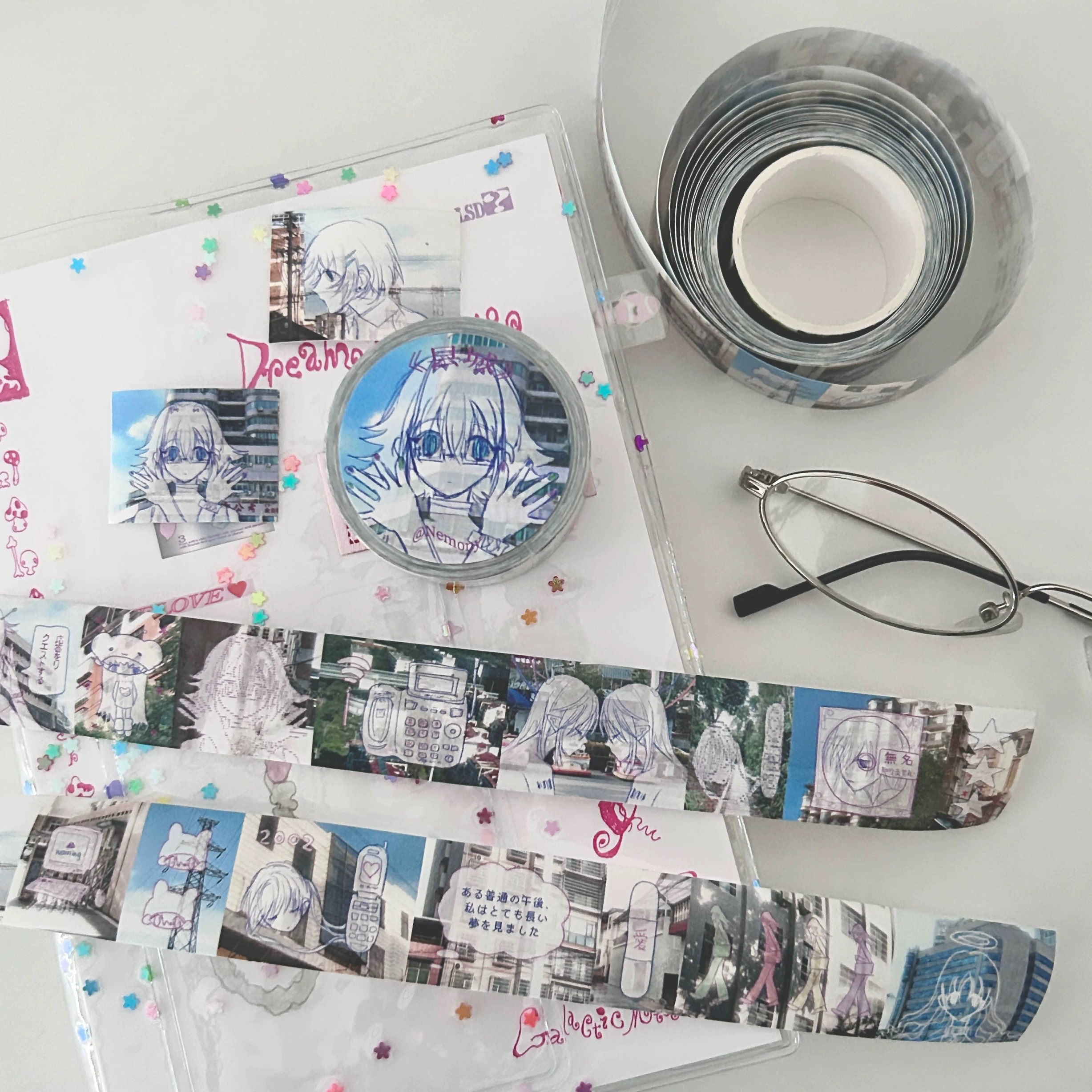 拟梦鱼分装合集县城千禧复古梦核和纸贴纸卷怪诞人物手帐素材装饰,淘宝优惠券,粉丝福利购,淘宝优惠卷