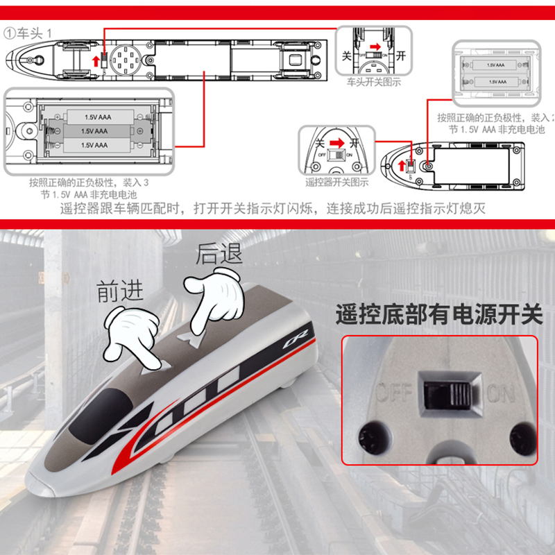 合金遥控小火车玩具高铁复兴号动车模型仿真高速列车和谐号轨道车 - 图1