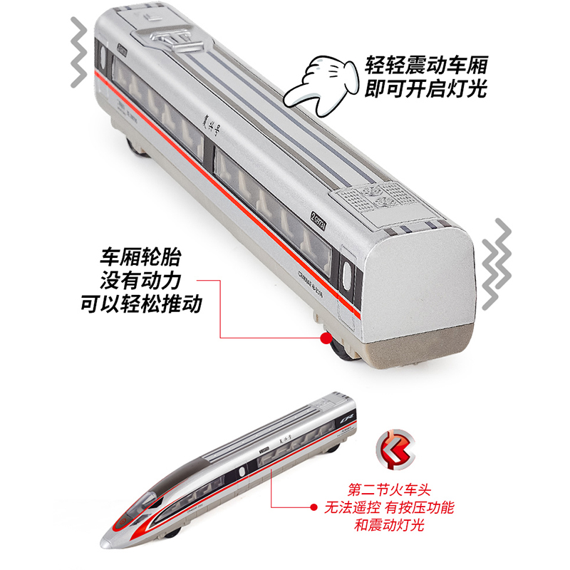 合金遥控小火车玩具高铁复兴号动车模型仿真高速列车和谐号轨道车 - 图2