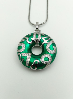 925银吊坠纯银银项链乾坤圈