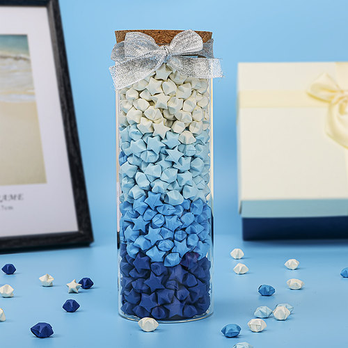 星星折纸许愿瓶成品高颜值五角星diy幸运星玻璃瓶520礼物送男朋友 - 图1