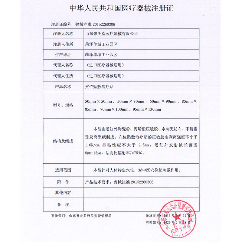 鼻炎感冒灸贴咽喉炎咳嗽哮喘贴膏 朱氏堂膏药贴（器械）