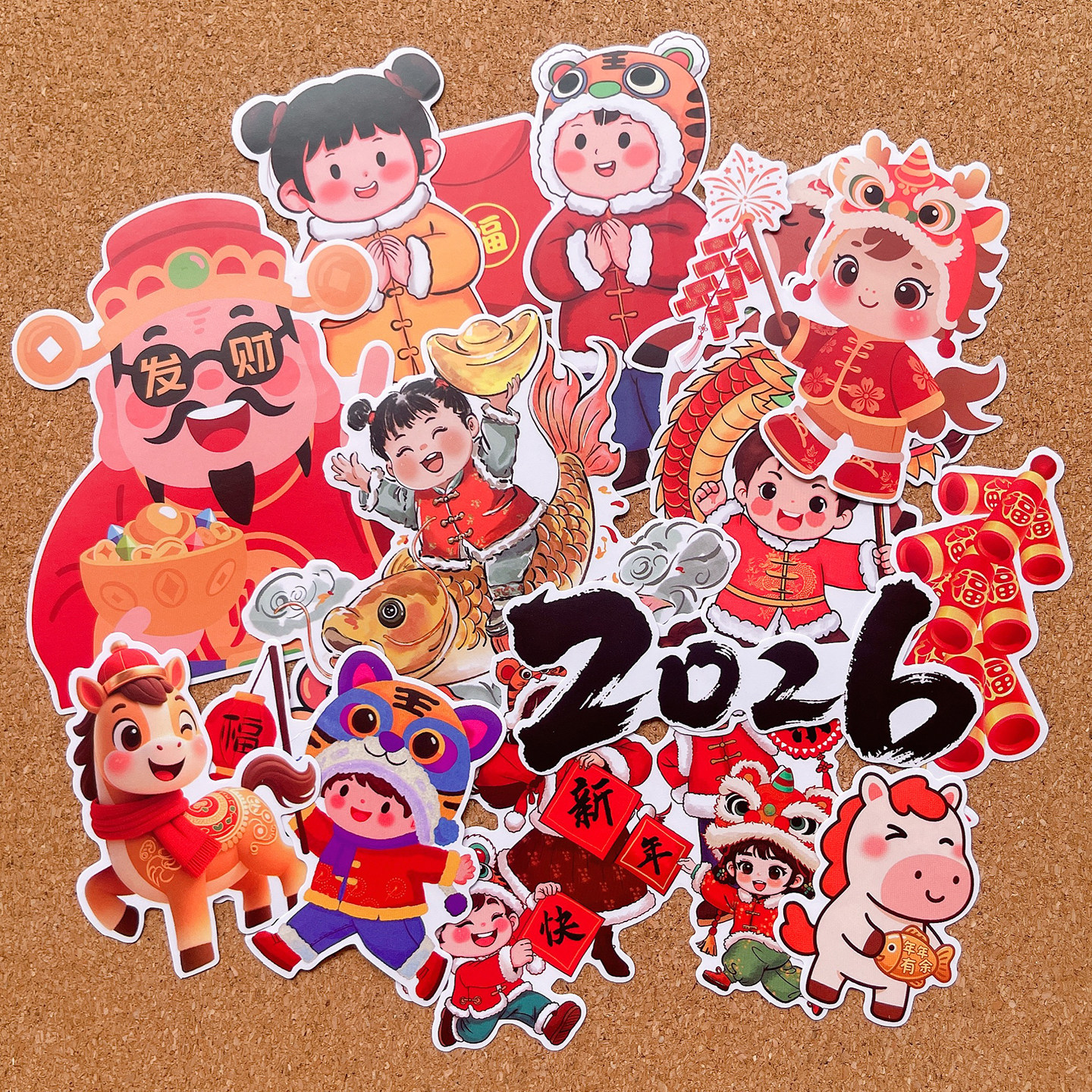 2026年马年春节贴纸中国传统文化手抄报贴纸年俗识字报绘本贴画,淘宝优惠券,粉丝福利购,淘宝优惠卷