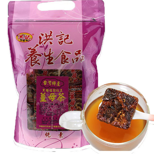 台湾洪记黑糖姜母茶500g红糖姜茶大姨妈老姜枣茶块手工生姜汁小袋 - 图1