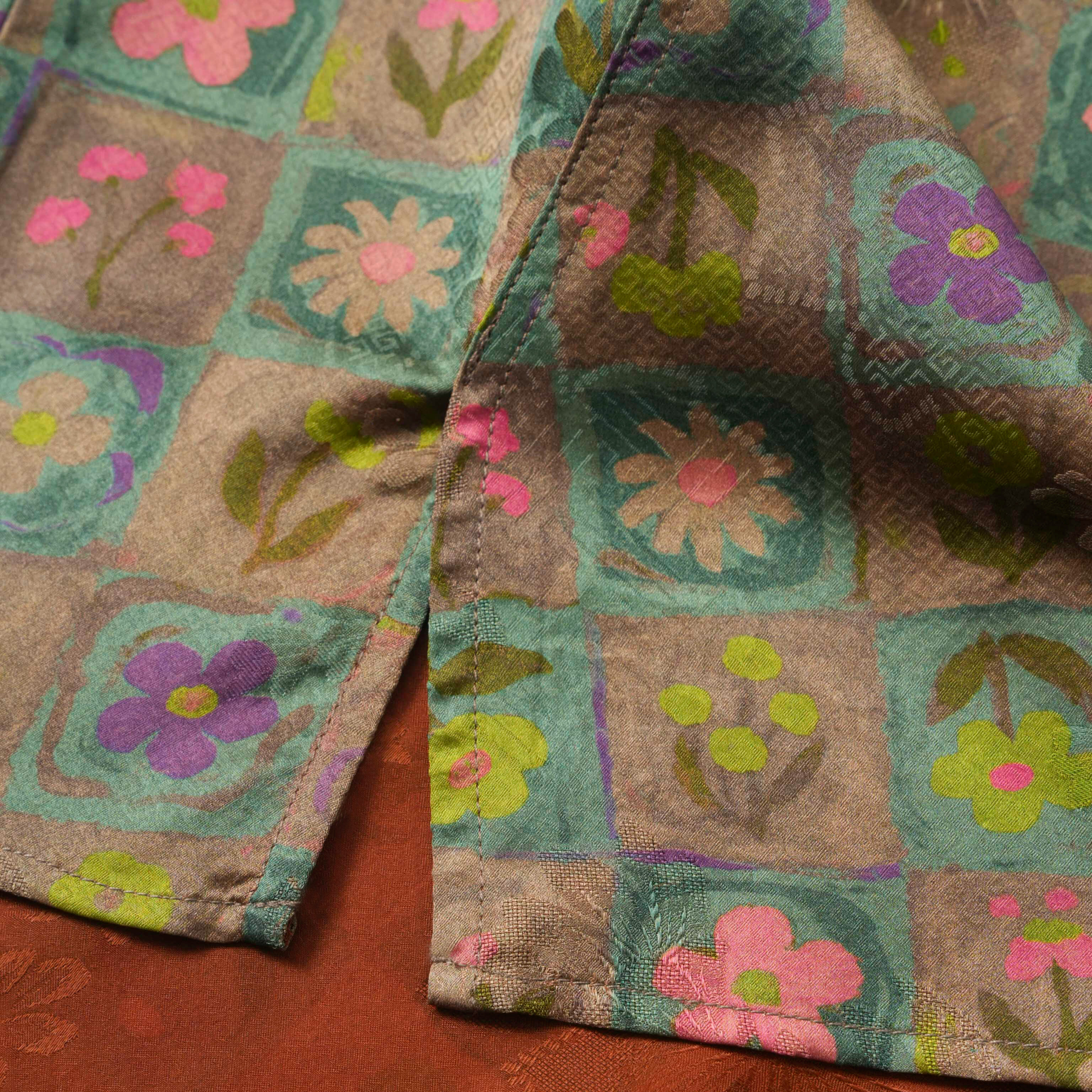 透气香云纱提花花罗毛衫真丝新中式汉服桑蚕丝斜襟系带上衣衬衫夏 - 图1