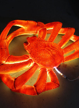 玻璃钢装饰餐厅发光帝王蟹龙虾