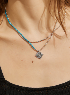 盘若言【言】一言 20K镀金简约米珠项链颈链叠戴项链 复古钱币新