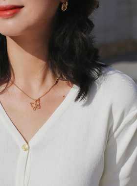 蝴蝶项链Aurozia18K重镀金礼物