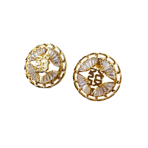 潮流合伙人FOURTRY联名【万物發生】水晶竹节链圆形耳钉耳夹 礼物 - 图3