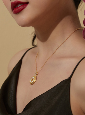 珍珠项链开元通宝复古钱币