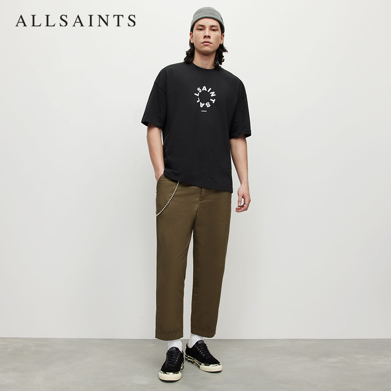 ALLSAINTS男士圆领字母logoT恤春季款宽松休闲上衣MG294Y-图2