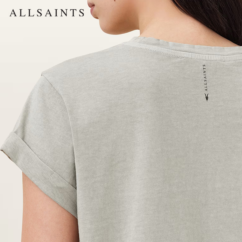 ALLSAINTS女士柔软短袖T恤舒适修身上衣2025年秋季女装W191JB - 图3