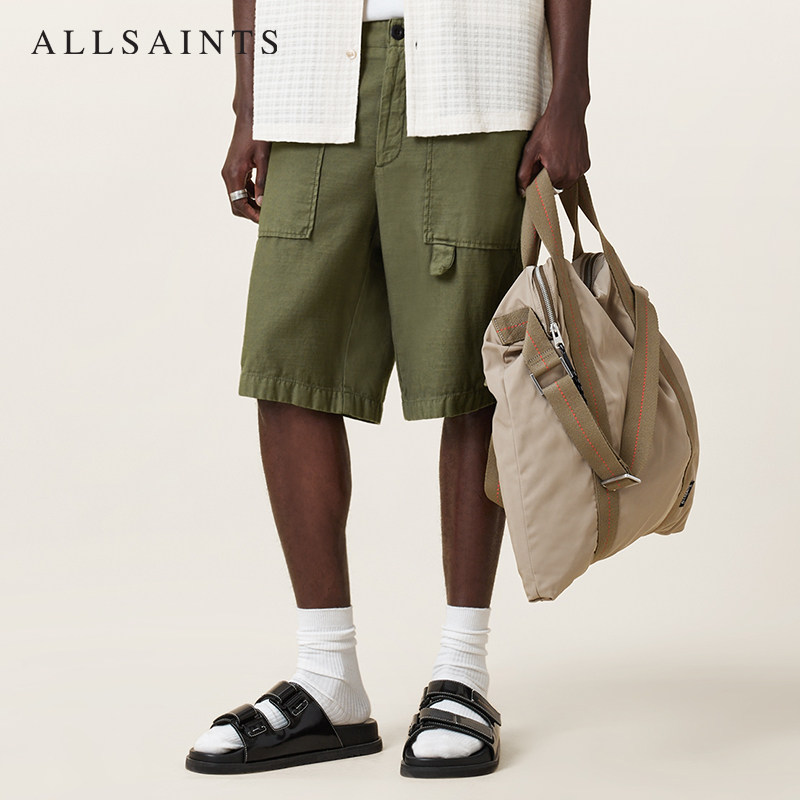 ALLSAINTS男士休闲工装短裤复古直筒裤子2025年秋新款M008TC,淘宝优惠券,粉丝福利购,淘宝优惠卷