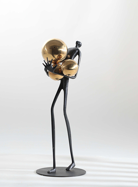 人物客厅书房摆件研舍金属复古