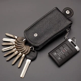 Ключница, двухэтажная маленькая универсальная кожаная сумка-органайзер, из натуральной кожи, 2 в 1, воловья кожа