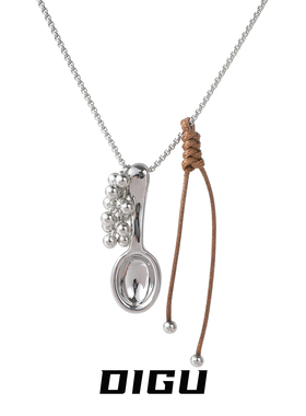 个性独特甜酷风金属小勺子项链