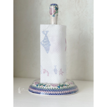 Spot Polish Hand Painted Ceramic Mi Factory Artists Purple Rose paper towel column