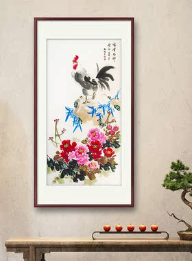 手绘真迹富贵吉祥玄关挂画