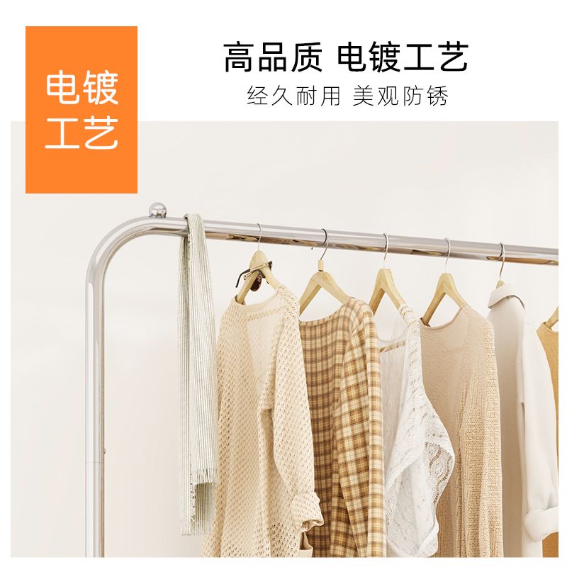 服装展示架双层橱窗包包陈列架女童装店货架移动落地挂衣架衣帽架