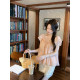 ຊັ້ນເທິງ chiffon hoop ບັນຍາກາດສີສົ້ມ