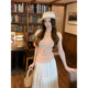 Anli 2026 summer ໃຫມ່ elastic waist layered lace gauze skirt