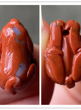 天然川料 柿子红火焰纹 南红玛瑙立体小狗吊坠十二生肖雕刻项坠