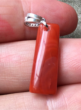 微瑕疵天然九口满色满肉南红玛瑙无事牌吊坠diy挂件