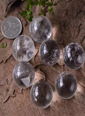 天然白水晶球摆件圆形白色石球风水球开业乔迁礼品办公室摆件