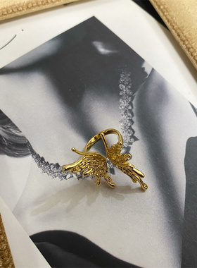 女复古巴洛克蝴蝶翅膀开口戒指
