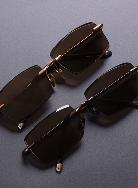 纯天然水晶石头眼镜清凉养目太阳镜无框切边高档墨镜平光镜防疲劳