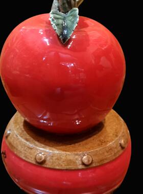 陶瓷苹果寿桃开业生日礼品摆件