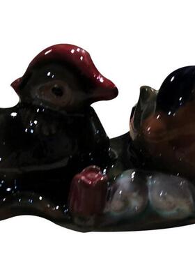 石湾公仔陶瓷鸳鸯姻缘摆件家居结婚礼物七夕情人礼物车载饰品摆设