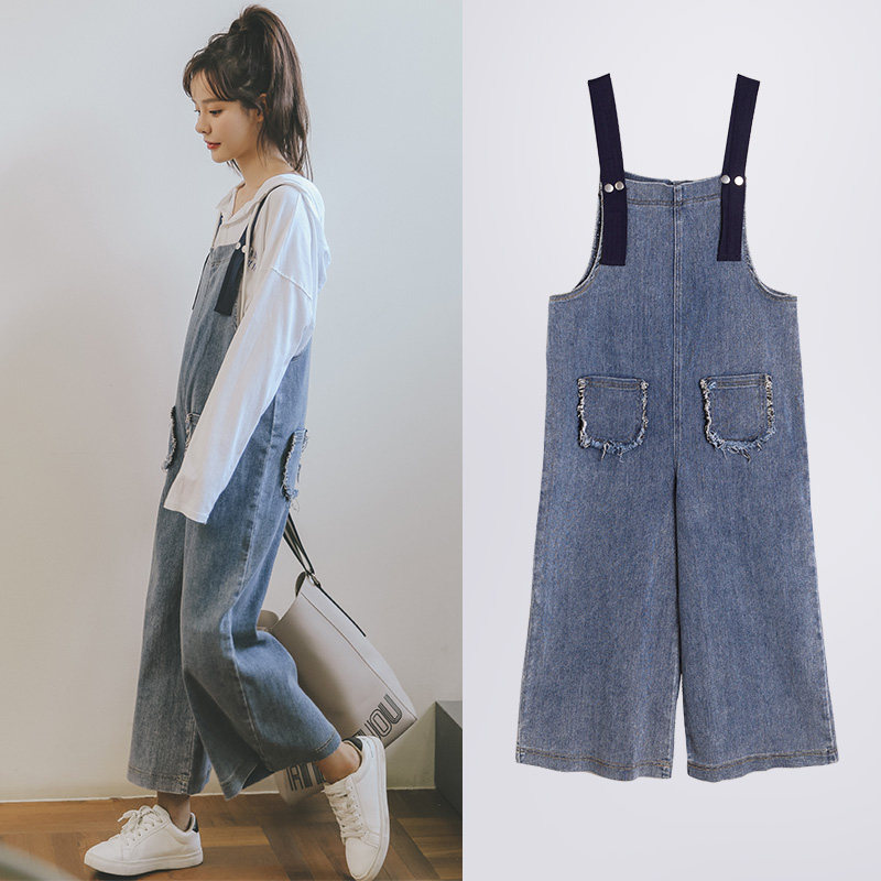 孕妇裤春秋孕妇牛仔潮妈背带裤子 米度丽睿薇孕妇打底裤