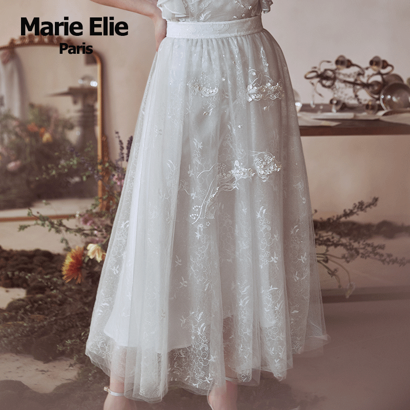 marie elie2020年春夏新款白纱半裙 MarieElie半身裙