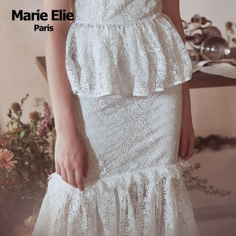marie elie春夏新款白缪斯虞姬半裙 MarieElie半身裙