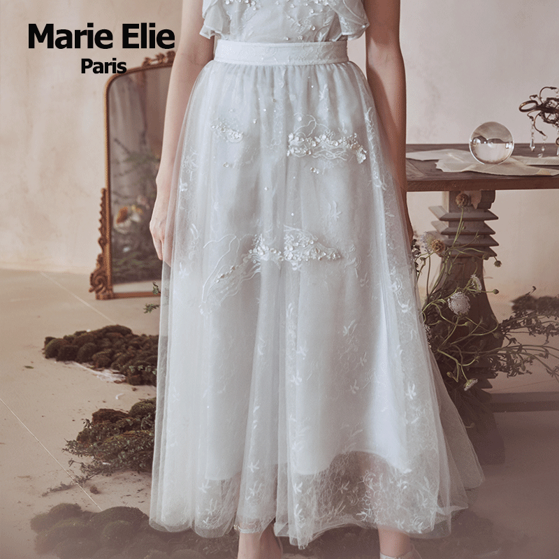 marie elie2020年春夏新款白纱半裙 MarieElie半身裙