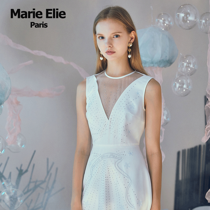 marie elie春夏新款白莎漫连衣裙 MarieElie连衣裙