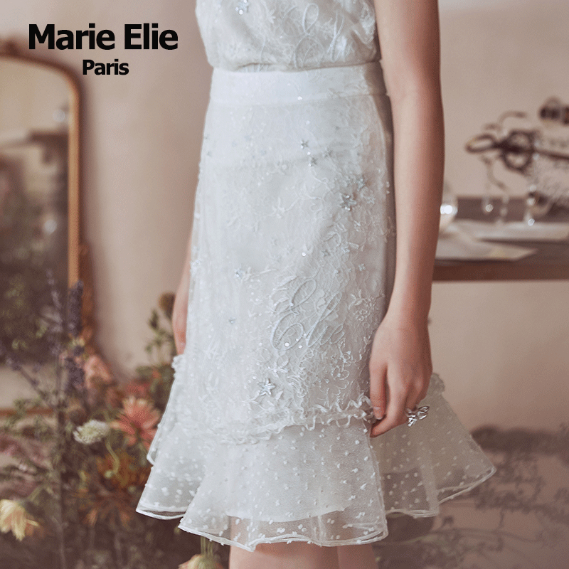 marie elie春夏新款幂瀞me星星半裙 MarieElie半身裙