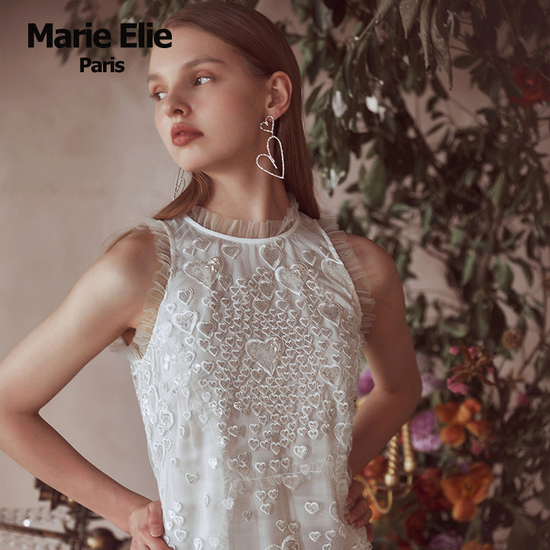 marie elie春夏新款白霓珠片连衣裙 MarieElie连衣裙