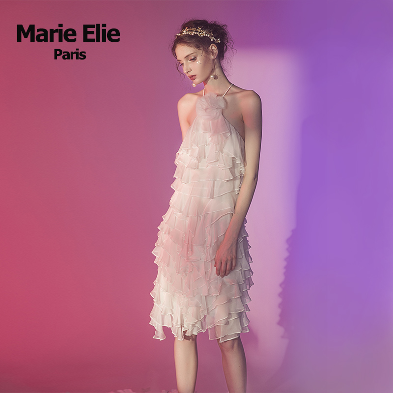 marie elie2018春夏新款挂脖公主裙 MarieElie连衣裙