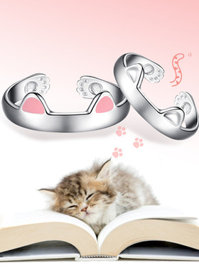 可爱猫耳朵戒指韩版学生简约指环