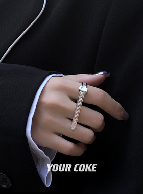 小众设计欧美风叠戴戒指可调节