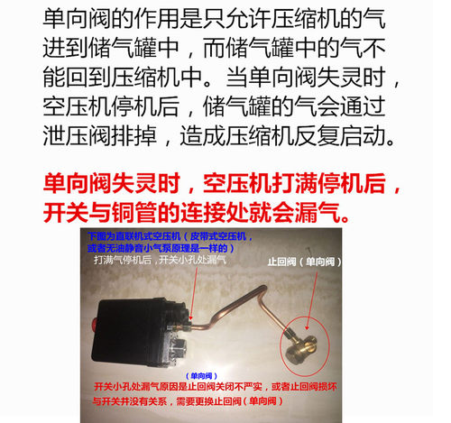 包邮空气压缩机单向阀 空压机打气泵配件止回阀逆止阀无油机三通 - 图0