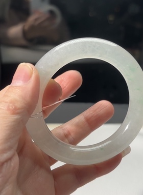 魔法饰 冰白飘翠 缅料翡翠 超级冰透  三围55.6×10.5×10.5mm