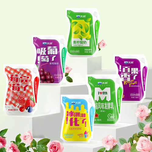 新疆天润浓缩酸奶组合原味冰淇淋化了青柠低温发酵乳多袋组合装 - 图0