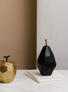 侘寂风客厅餐厅金属水果摆件